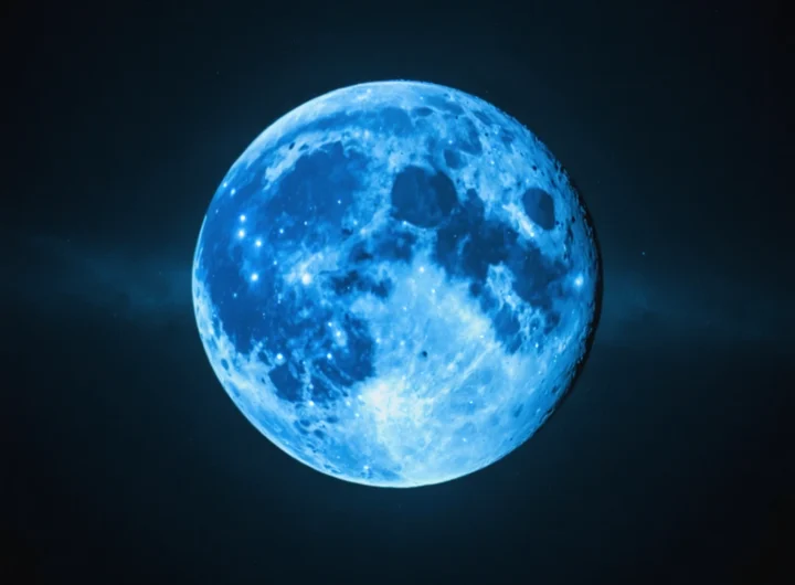 Celestial Encounter: Full Moon Meets Blue Giant Spica